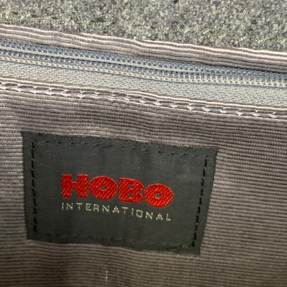 Hobo International Bag Gray Wool and Brown Patent Leather Old Money Classic - Picture 6 of 6